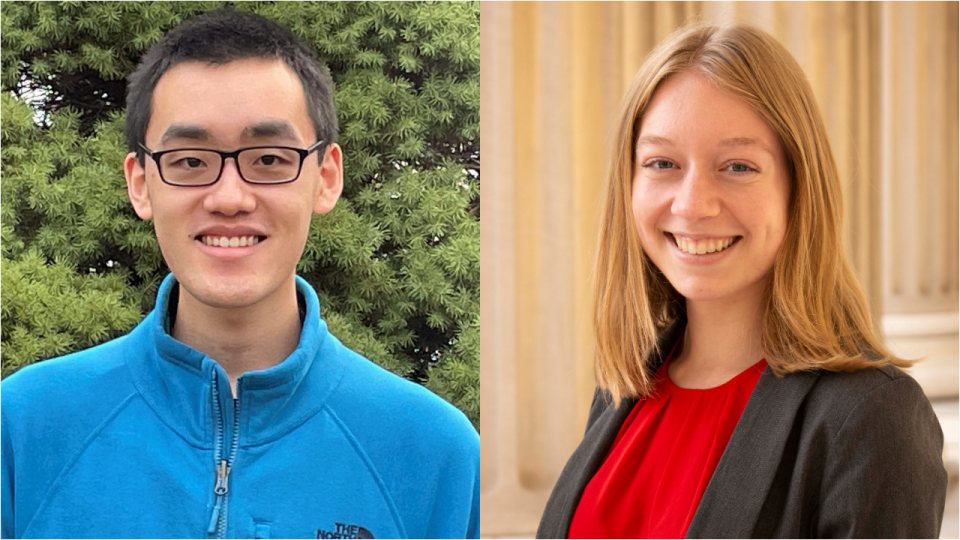 Brian Jiang CC’23 and Karen Copeland SEAS’23